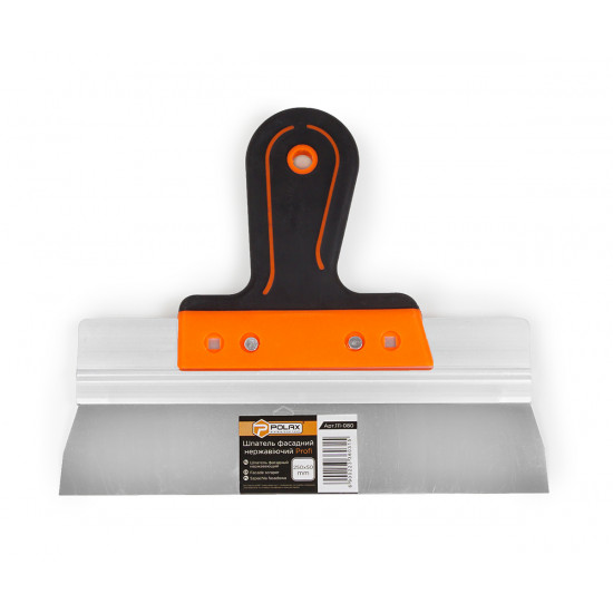 Шпатель фасадний Polax 250 x 50 мм з нержавіючим покриттям, двокомпонентна ручка PROFI (111-080)