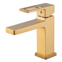 Змішувач для умивальника Haiba KANT 001 BRUSHED GOLD (HB9605) Змішувач для умивальника Haiba KANT 001 BRUSHED GOLD (HB9605)
