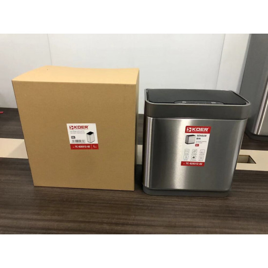 Відро для сміття сенсорне прямокутне Koer TC-020312-02 12 л колір нержавійка (KR5586)