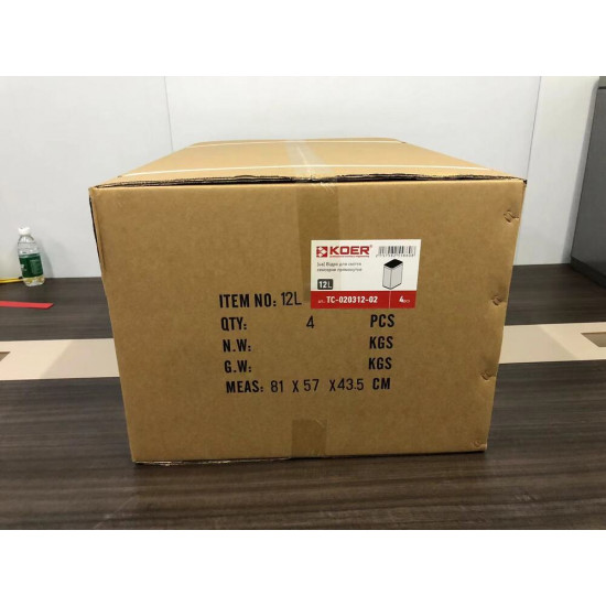 Відро для сміття сенсорне прямокутне Koer TC-020312-02 12 л колір нержавійка (KR5586)