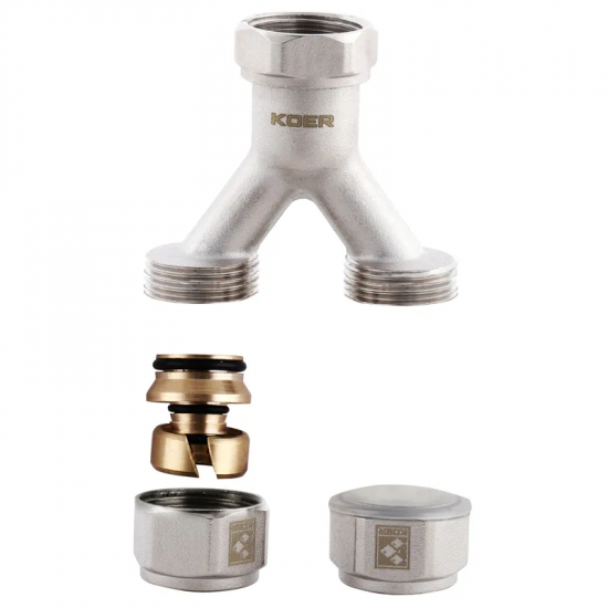 Раздел. узел (с евроконусами) для подключения 2-х контуров отопления Koer KR.1150 - 3/4 