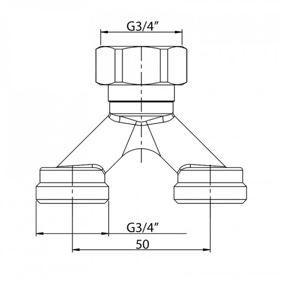 Раздел. узел (с евроконусами) для подключения 2-х контуров отопления Koer KR.1150 - 3/4 