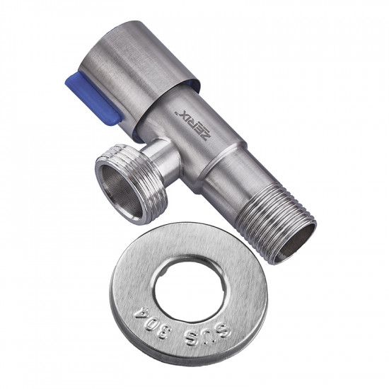 Кран для підключ. сантехприл. Zerix VAL-03-1/2x3/4 з нерж. ст.SUS304 (ZX4799) Кран для підключ. сантехприл. Zerix VAL-03-1/2x3/4 з нерж. ст.SUS304 (ZX4799)