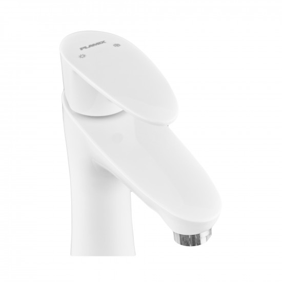 Змішувач для умивальника Plamix Cezar-001 SET White  (з підведенням) (PM0661)