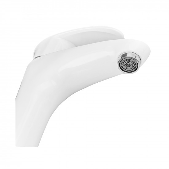 Змішувач для умивальника Plamix Cezar-001 SET White  (з підведенням) (PM0661)