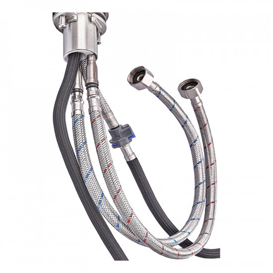 Змішувач для кухні з висувною лійкою Zerix PUL-014 з нерж. сталі SUS304 (ZX5034)