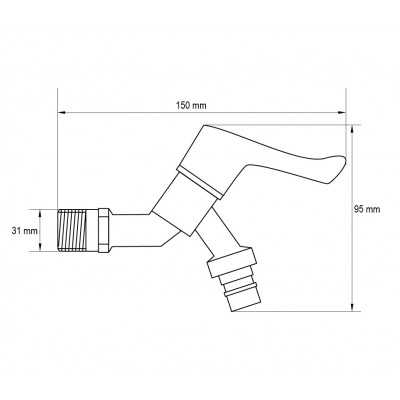 Кран для холодної води 1/2" (Koer KR.255) (KR2727)