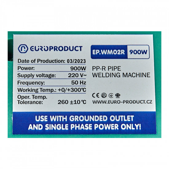 Паяльник Europroduct EP.WM02R для PPR труб (круглі насадки) 16/32mm (EP6092)