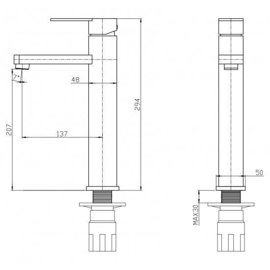 Змішувач для умивальника Mixxus Relax 001 (Nut) high (MI6249)