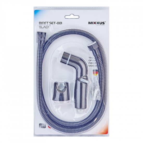 Набір для гігієнічного душу Mixxus Bidet SET-001 Black (шланг 1,2м) (LE2774)