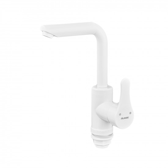 Змішувач для умивальника Plamix Diego-001-G White (без підведення) (PM0656)