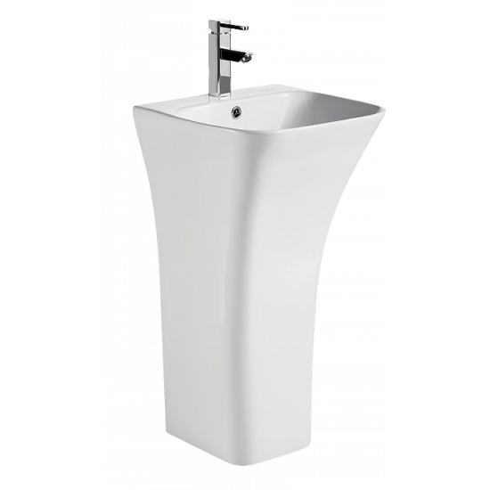 Раковина моноблок Mixxus BEVEL-1101 с отверстием под смеситель и переливом 450х435х835mm (MI6697)