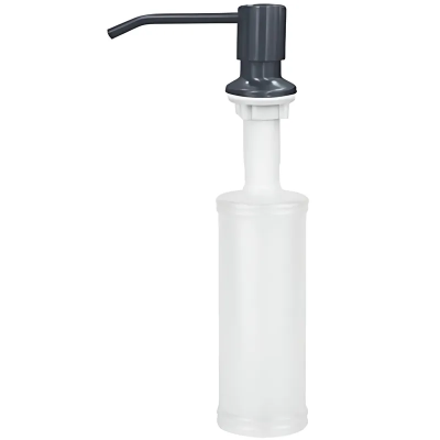 Дозатор для жидкого мыла врезной ZERIX DIS-01.SUS NANO-BLACK из нержавеющей стали SUS304 300 мл (ZX5)