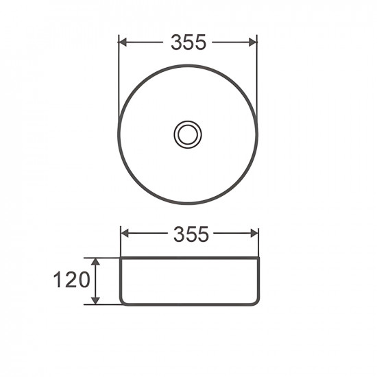 Раковина накладна Mixxus Premium TOPPER-0102 365х365х125mm (MP6680)