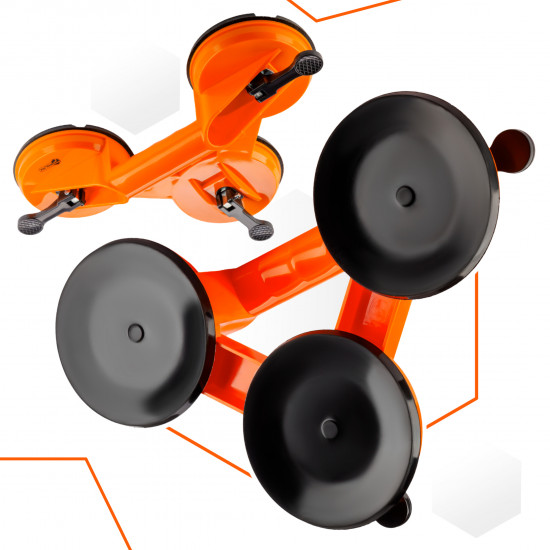 Тримач-присоска для скла та плитки Polax потрійна ⌀3х115мм, max 110кг (37-188)