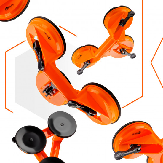 Тримач-присоска для скла та плитки Polax потрійна ⌀3х115мм, max 110кг (37-188)