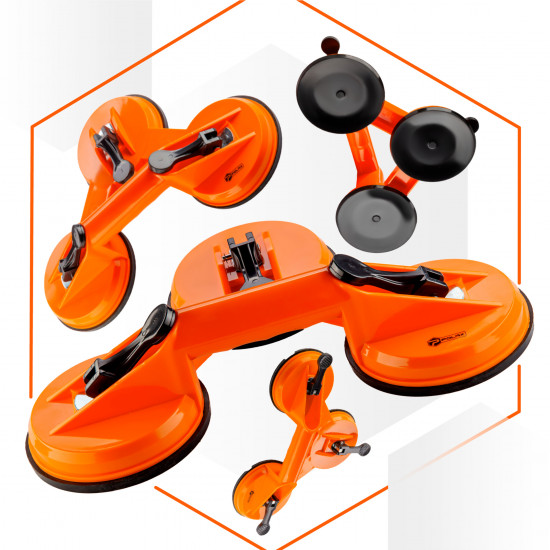 Тримач-присоска для скла та плитки Polax потрійна ⌀3х115мм, max 110кг (37-188)