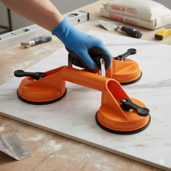 Тримач-присоска для скла та плитки Polax потрійна ⌀3х115мм, max 110кг (37-188)