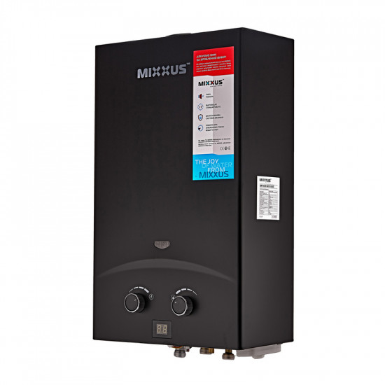 Газова колонка MIXXUS GWH-0210 BASIC BLACK димохідна 10 л/хв (колір чорний) (WH0023)