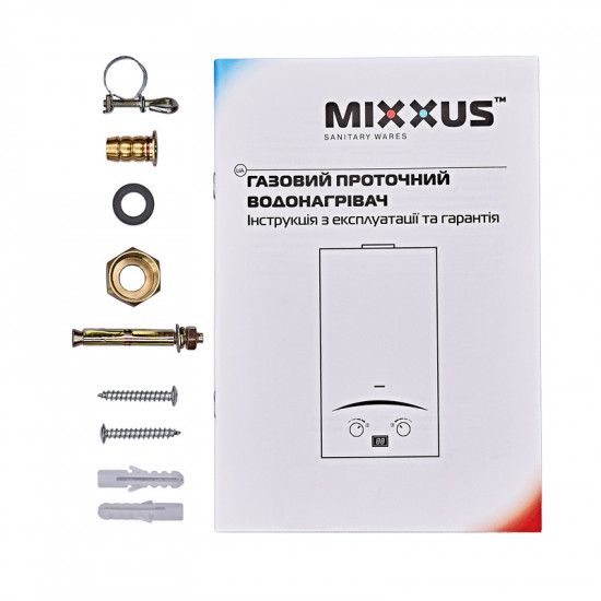 Газова колонка MIXXUS GWH-0210 BASIC BLACK димохідна 10 л/хв (колір чорний) (WH0023)