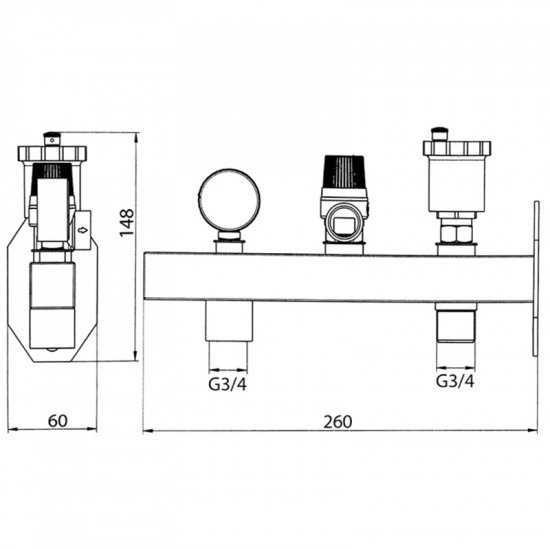 Група безпеки Koer KR.103 - 3/4 для розширювального бака (KR2963)
