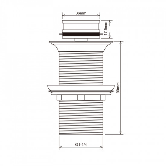 Донний клапан для умивальника Mixxus POP-UP-09 GRAY 1 1/4'' СLICK-СLACK графітова керамічна накладк