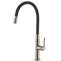 Смеситель для кухни Koer KI-70032-02 из нержавеющей стали SUS304 (Цвет нерж+силиконовый литье черный) (KR5