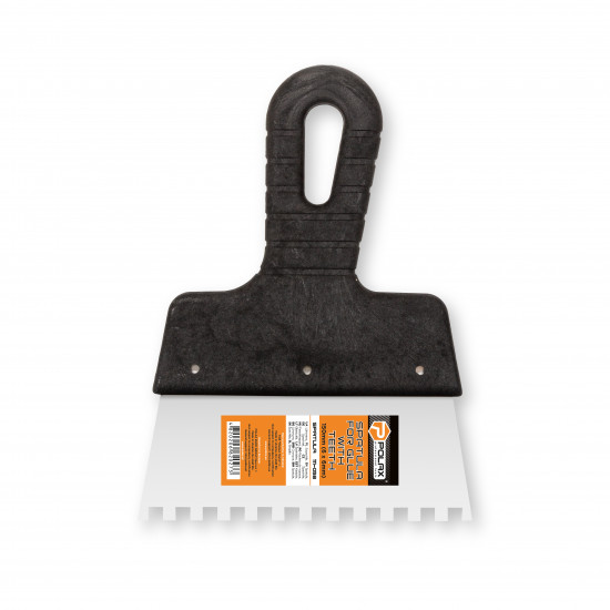 Шпатель Polax із нержавіючої сталі для плитки 150 мм, зуб 6 х 6 мм (111-058)