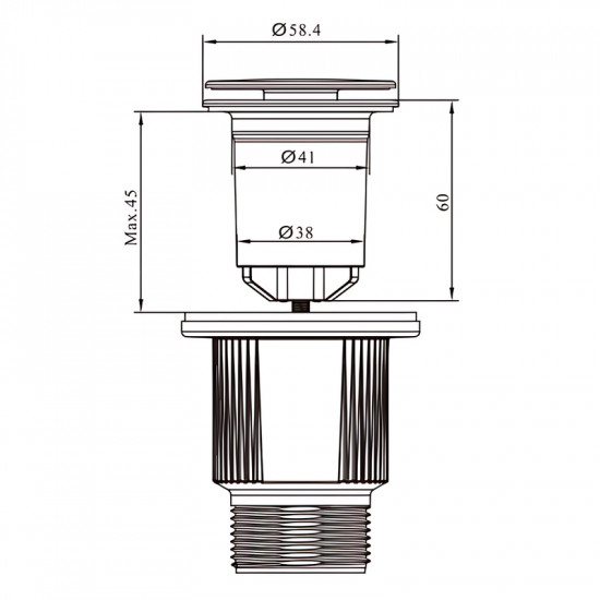 Донний клапан для раковини Mixxus POP-UP-10 1 1/4'' універсальний (з/без перел) СLICK-СLACK (Кол.хр