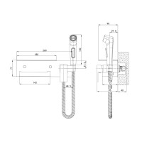 Змішувач для гігієнічного душу Mixxus Premium MARK 069 з тримачем для туалетного паперу (MI6786)