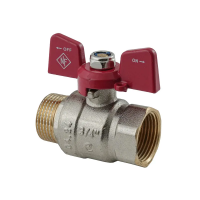 Кран шаровой Nolf classic NFC.721-08-3/4" FM ГШМ, ручка "бабочка" красная (NF3127)