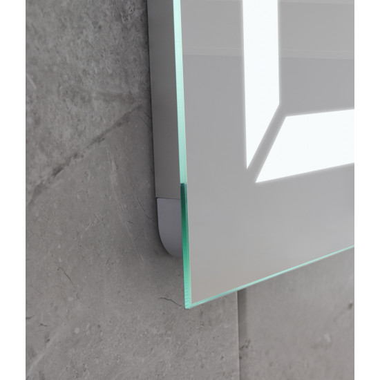 Дзеркало Mixxus Light MR01-80x60 (годинник, LED-підсвічування, антизапотівання) (MI5998)