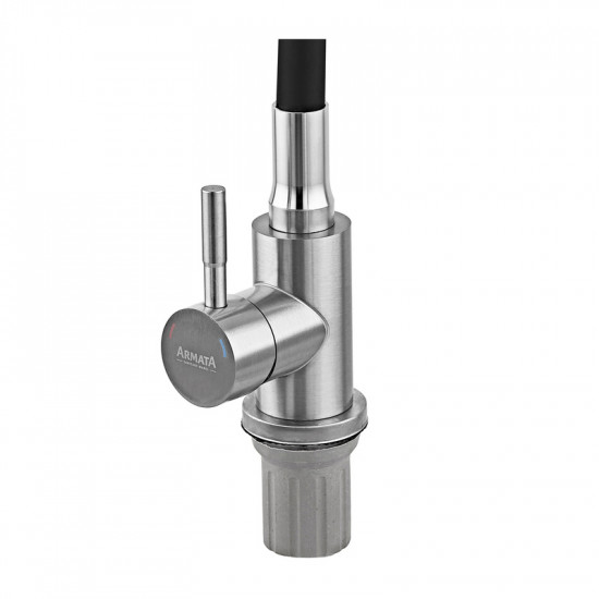 Змішувач для кухні Armata SUS-011 Refl.Black із силіконовим виливом (вилив чорний) (CH6480)