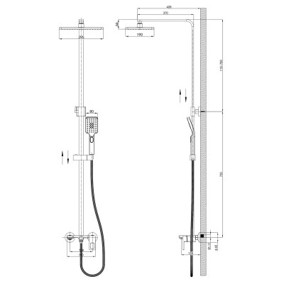 Душова колона зі змішувачем Mixxus Premium LOREN 009-J (MI6801)