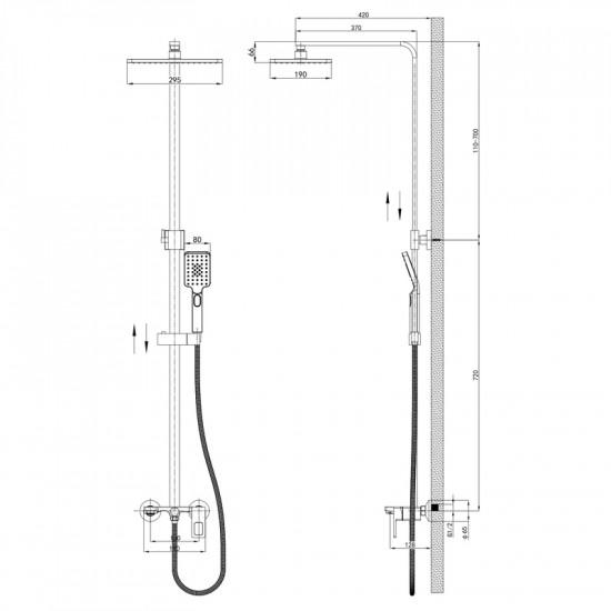 Душова колона зі змішувачем Mixxus Premium LOREN 009-J (MI6801)