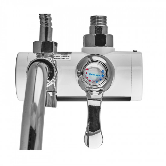 Водонагрівач Zerix ELW22-W 3 kW проточний, на СТІНУ (зі шлангом та лійкою) (ZX4933)