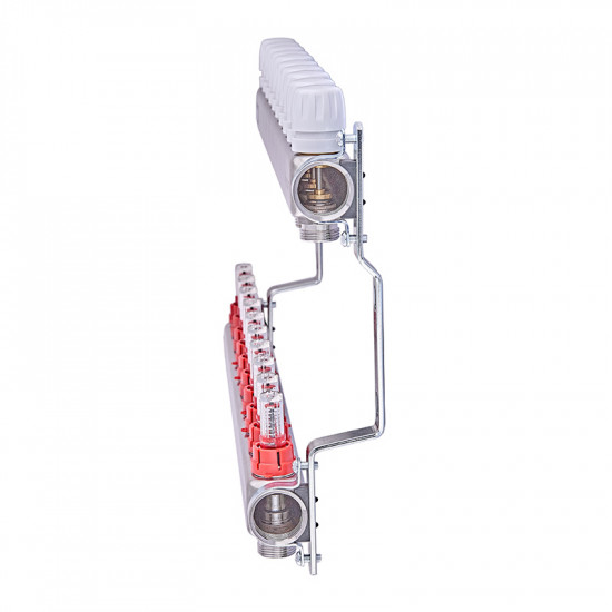 Колекторний блок з витратомірами Nolf NF.2100-10S 1"x10 (корпус нержавіюча сталь) (NF3024)