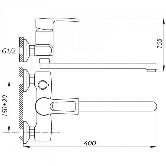 Змішувач для ванни Zerix JLB 279 (ZX2944)