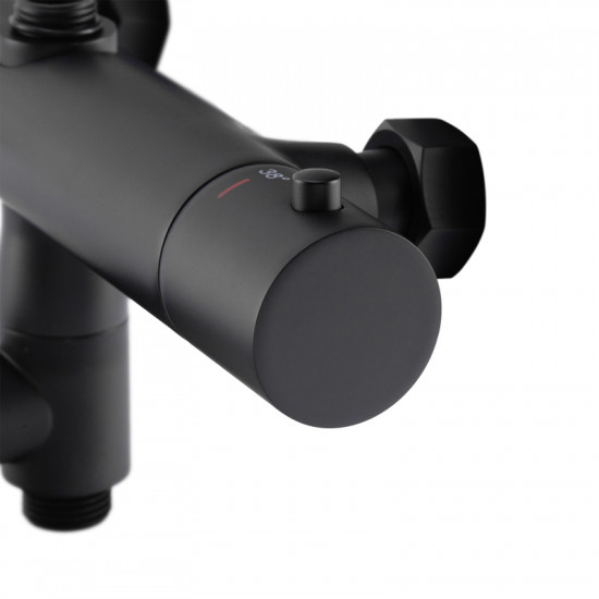 Душова колонна з термостатичним змішувачем Koer KB-57029-05 3 функції, колір чорний (KR5491)