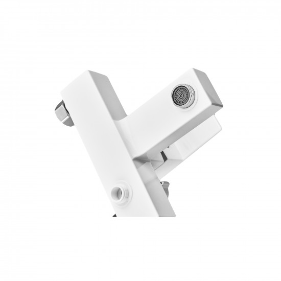 Смеситель для ванны Plamix Kubus-009 EURO SET White (с шлангом, лейкой и кронштейном) (PM0673)