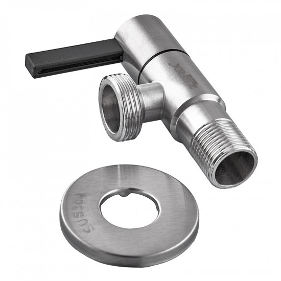 Кран для підключення сантехприладів Zerix VAL-12-1/2x3/4 з нерж.сталі SUS304 (ZX5105)