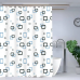 Штора для ванної з поліетилену Zerix SCP-002-180x180 (Візерунок синьо-блакитний на білому) (ZX5001)