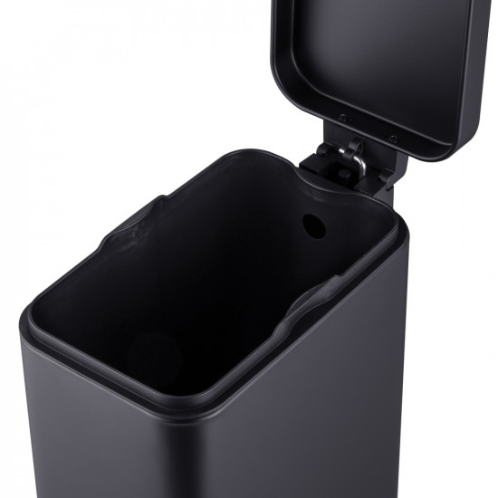 Відро для сміття з плавним закриттям прямокутне Mixxus Premium Quadro-TC0105 Black 5 л колір чорний