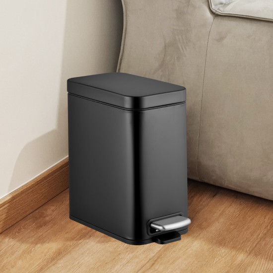 Відро для сміття з плавним закриттям прямокутне Mixxus Premium Quadro-TC0105 Black 5 л колір чорний