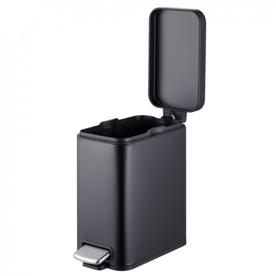 Відро для сміття з плавним закриттям прямокутне Mixxus Premium Quadro-TC0105 Black 5 л колір чорний