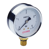 Манометр радіальний (KOER KM.610R) (0-4 bar), D 63мм, 1/4''-1/2'' (KR0203)