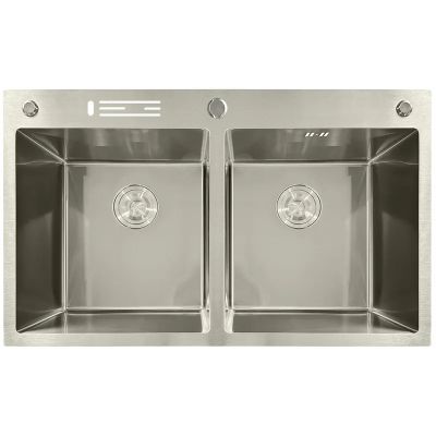 Мийка з нержавіючої сталі MIXXUS MH8350-DK NANO-SILVER (3.0/0.8) колір нержавійка (MI7052)