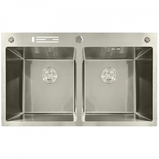 Мийка з нержавіючої сталі MIXXUS MH8350-DK NANO-SILVER (3.0/0.8) колір нержавійка (MI7052)