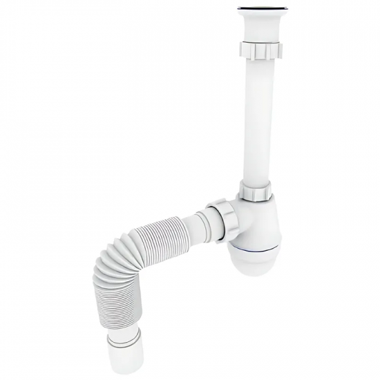 Сифон для раковини Zerix SU-03-А з ревізією (Колір білий) 1 1/4'' (ZX5083)