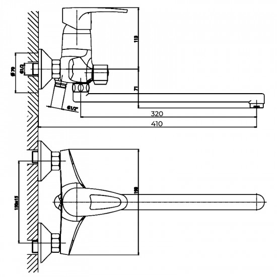 Змішувач для ванни Haiba Ceba 006 (HB0030) Змішувач для ванни Haiba Ceba 006 (HB0030)